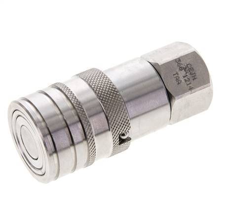 Douille hydraulique DN 10 à face plate en acier inoxydable G 3/8 pouce filetage femelle ISO 16028 CEJN D 19.7mm