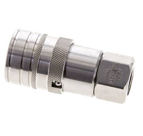 Douille hydraulique DN 10 à face plate en acier inoxydable G 3/8 pouce filetage femelle ISO 16028 CEJN D 19.7mm