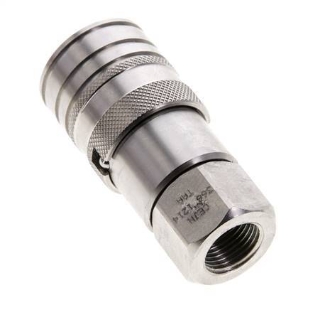 Douille hydraulique DN 10 à face plate en acier inoxydable G 3/8 pouce filetage femelle ISO 16028 CEJN D 19.7mm