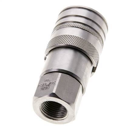 Douille hydraulique DN 10 à face plate en acier inoxydable G 3/8 pouce filetage femelle ISO 16028 CEJN D 19.7mm