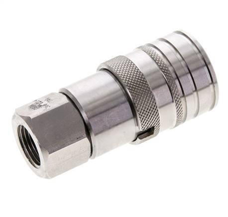 Douille hydraulique DN 10 à face plate en acier inoxydable G 3/8 pouce filetage femelle ISO 16028 CEJN D 19.7mm