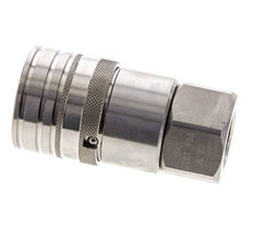Stainless Steel DN 12 Flat Face Hydraulic Socket G 1/2 inch Female Threads ISO 16028 CEJN D 24.5mm