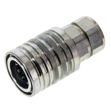 Steel DN 12.5 Hydraulic Coupling Socket G 1/2 inch Female Threads ISO 7241-1 A D 20.5mm