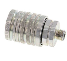 Steel DN 12.5 Hydraulic Coupling Socket 8 mm L Compression Ring ISO 7241-1 A/8434-1 D 20.5mm