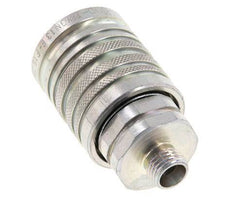 Steel DN 12.5 Hydraulic Coupling Socket 8 mm L Compression Ring ISO 7241-1 A/8434-1 D 20.5mm