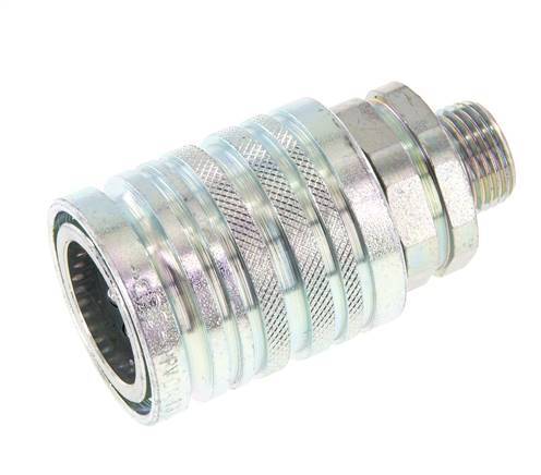 Acier DN 12.5 Coupleur hydraulique Manchon 12 mm L Anneau de compression ISO 7241-1 A/8434-1 D 20.5mm