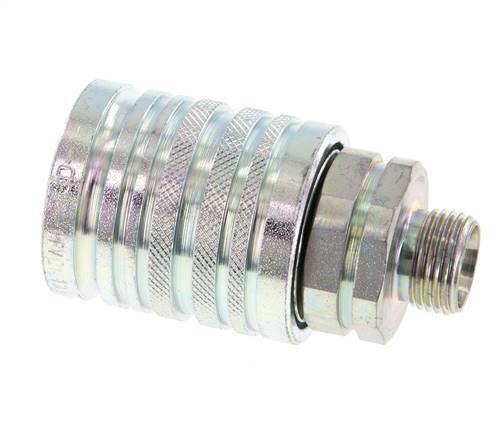 Acier DN 12.5 Coupleur hydraulique Manchon 12 mm L Anneau de compression ISO 7241-1 A/8434-1 D 20.5mm