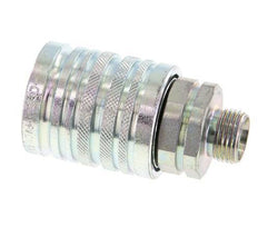 Acier DN 12.5 Coupleur hydraulique Manchon 12 mm L Anneau de compression ISO 7241-1 A/8434-1 D 20.5mm