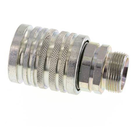 Acier DN 12.5 Coupleur hydraulique Manchon 18 mm L Anneau de compression ISO 7241-1 A/8434-1 D 20.5mm