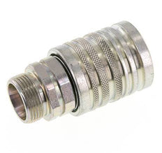 Acier DN 12.5 Coupleur hydraulique Manchon 18 mm L Anneau de compression ISO 7241-1 A/8434-1 D 20.5mm