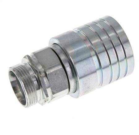 Acier Coupleur hydraulique DN 25 Manchon 28 mm L Anneau de compression ISO 7241-1 A/8434-1 D 34.3mm