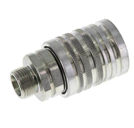 Acier DN 12.5 Coupleur hydraulique Manchon 12 mm S Anneau de compression ISO 7241-1 A/8434-1 D 20.5mm