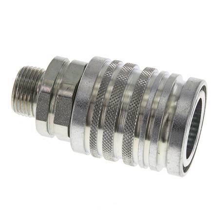 Acier DN 12.5 Coupleur hydraulique Manchon 12 mm S Anneau de compression ISO 7241-1 A/8434-1 D 20.5mm