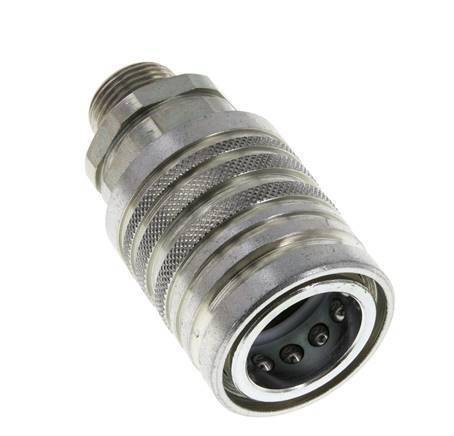 Acier DN 12.5 Coupleur hydraulique Manchon 12 mm S Anneau de compression ISO 7241-1 A/8434-1 D 20.5mm