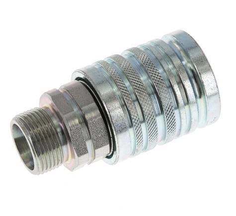 Steel DN 12.5 Hydraulic Coupling Socket 16 mm S Compression Ring ISO 7241-1 A/8434-1 D 20.5mm
