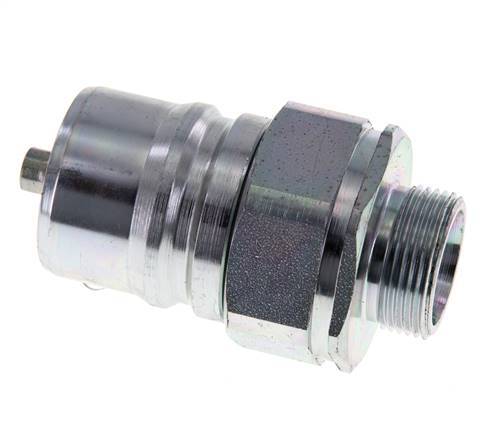 Steel DN 25 Hydraulic Coupling Plug 18 mm L Compression Ring ISO 7241-1 A/8434-1 D 34.3mm