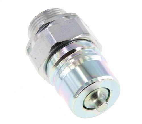 Acier Coupleur hydraulique DN 25 Bouchon 22 mm L Anneau de compression ISO 7241-1 A/8434-1 D 34.3mm