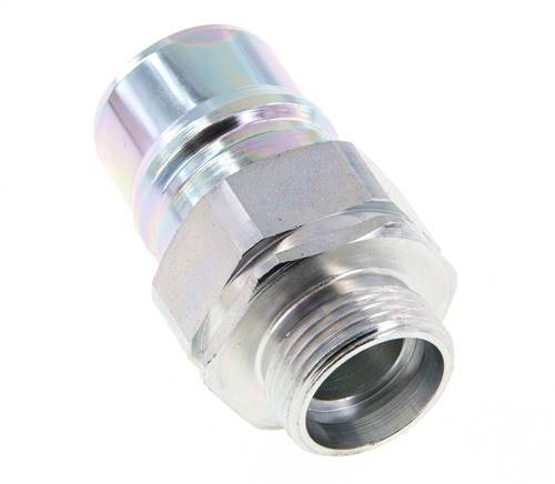 Acier Coupleur hydraulique DN 25 Bouchon 22 mm L Anneau de compression ISO 7241-1 A/8434-1 D 34.3mm