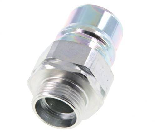 Acier Coupleur hydraulique DN 25 Bouchon 22 mm L Anneau de compression ISO 7241-1 A/8434-1 D 34.3mm