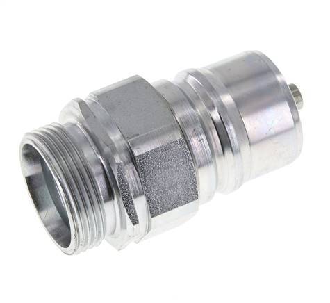 Acier Coupleur hydraulique DN 25 Bouchon 28 mm L Anneau de compression ISO 7241-1 A/8434-1 D 34.3mm