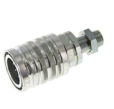 Steel DN 12.5 Hydraulic Coupling Socket 10 mm L Compression Ring Bulkhead ISO 7241-1 A/8434-1 D 20.5mm