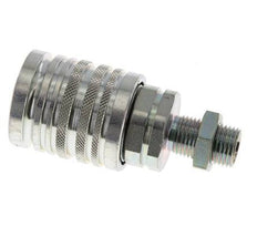 Steel DN 12.5 Hydraulic Coupling Socket 10 mm L Compression Ring Bulkhead ISO 7241-1 A/8434-1 D 20.5mm