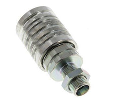Steel DN 12.5 Hydraulic Coupling Socket 10 mm L Compression Ring Bulkhead ISO 7241-1 A/8434-1 D 20.5mm