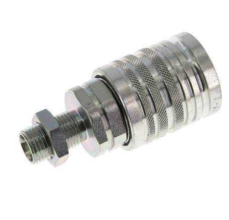Acier DN 12.5 Coupleur hydraulique Manchon 10 mm L Bague de compression Cloison ISO 7241-1 A/8434-1 D 20.5mm