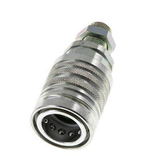 Acier DN 12.5 Coupleur hydraulique Manchon 10 mm L Bague de compression Cloison ISO 7241-1 A/8434-1 D 20.5mm