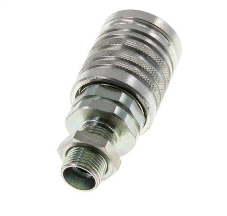 Acier DN 12.5 Coupleur hydraulique Douille 12 mm L Anneau de compression Cloison ISO 7241-1 A/8434-1 D 20.5mm