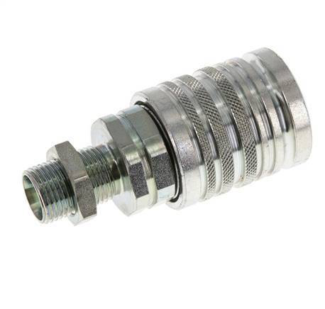 Acier DN 12.5 Coupleur hydraulique Douille 12 mm L Anneau de compression Cloison ISO 7241-1 A/8434-1 D 20.5mm