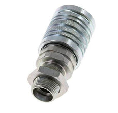 Steel DN 12.5 Hydraulic Coupling Socket 15 mm L Compression Ring Bulkhead ISO 7241-1 A/8434-1 D 20.5mm