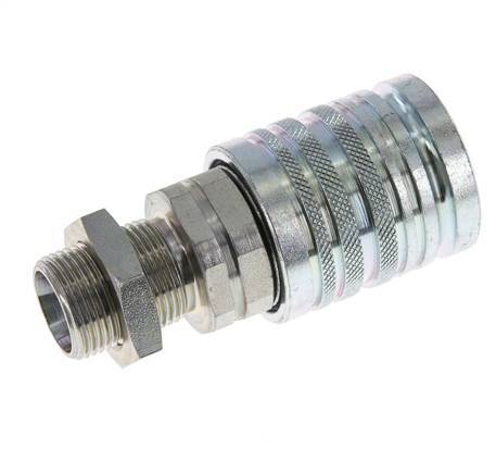 Acier DN 12.5 Coupleur hydraulique Manchon 15 mm L Anneau de compression Cloison ISO 7241-1 A/8434-1 D 20.5mm