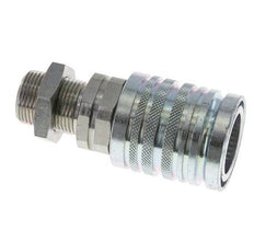 Acier DN 12.5 Coupleur hydraulique Manchon 15 mm L Anneau de compression Cloison ISO 7241-1 A/8434-1 D 20.5mm