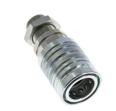 Acier DN 12.5 Coupleur hydraulique Manchon 15 mm L Anneau de compression Cloison ISO 7241-1 A/8434-1 D 20.5mm