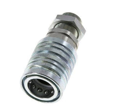 Acier DN 12.5 Coupleur hydraulique Manchon 15 mm L Anneau de compression Cloison ISO 7241-1 A/8434-1 D 20.5mm