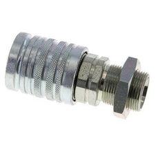 Acier DN 12.5 Coupleur hydraulique Manchon 18 mm L Anneau de compression Cloison ISO 7241-1 A/8434-1 D 20.5mm