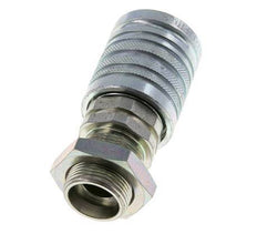 Acier DN 12.5 Coupleur hydraulique Manchon 18 mm L Anneau de compression Cloison ISO 7241-1 A/8434-1 D 20.5mm