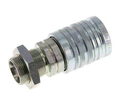 Acier DN 12.5 Coupleur hydraulique Manchon 18 mm L Anneau de compression Cloison ISO 7241-1 A/8434-1 D 20.5mm