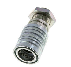 Acier DN 12.5 Coupleur hydraulique Manchon 18 mm L Anneau de compression Cloison ISO 7241-1 A/8434-1 D 20.5mm