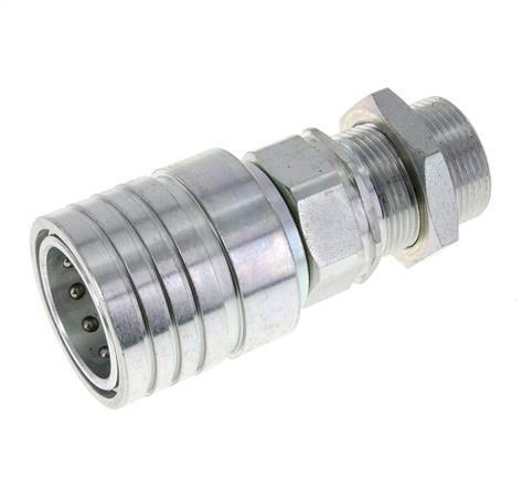 Acier Coupleur hydraulique DN 25 Socket 25 mm S Bague de compression Bulkhead ISO 7241-1 A/8434-1 D 34.3mm
