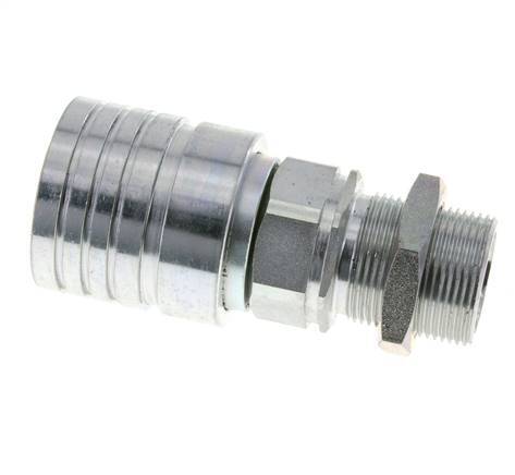 Acier Coupleur hydraulique DN 25 Socket 25 mm S Bague de compression Bulkhead ISO 7241-1 A/8434-1 D 34.3mm
