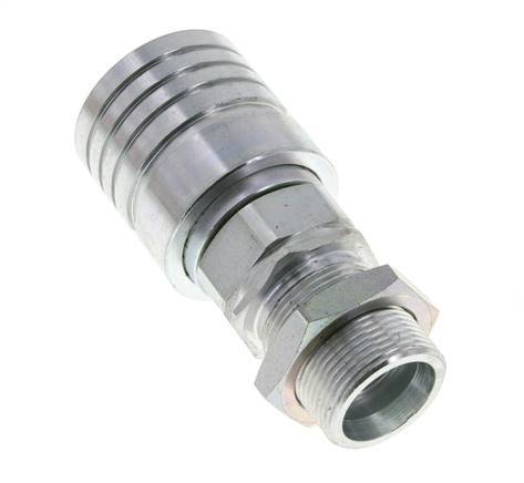 Steel DN 25 Hydraulic Coupling Socket 25 mm S Compression Ring Bulkhead ISO 7241-1 A/8434-1 D 34.3mm