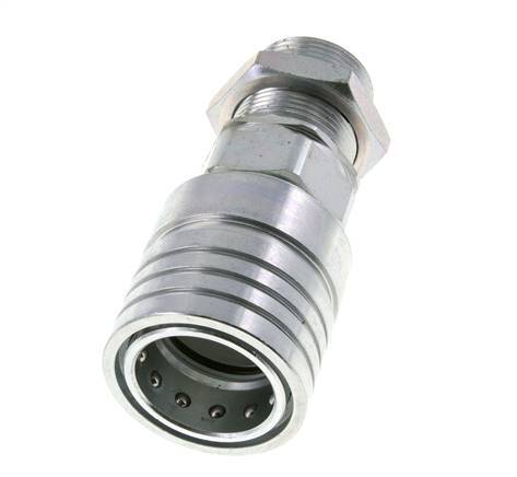 Acier Coupleur hydraulique DN 25 Socket 25 mm S Bague de compression Bulkhead ISO 7241-1 A/8434-1 D 34.3mm