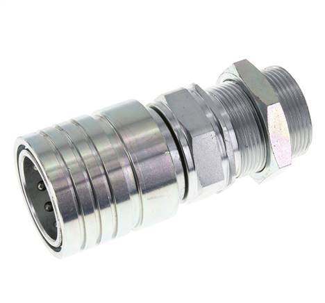 Acier Coupleur hydraulique DN 25 Socket 30 mm S Bague de compression Bulkhead ISO 7241-1 A/8434-1 D 34.3mm