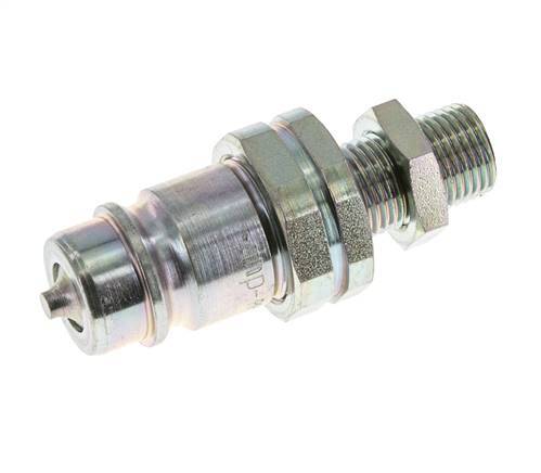 Acier DN 12.5 Coupleur hydraulique Bouchon 10 mm L Anneau de compression Cloison ISO 7241-1 A/8434-1 D 20.5mm
