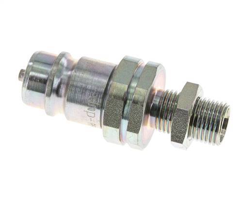 Acier DN 12.5 Coupleur hydraulique Bouchon 10 mm L Anneau de compression Cloison ISO 7241-1 A/8434-1 D 20.5mm