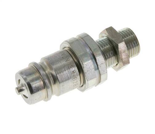Acier DN 12.5 Coupleur hydraulique Bouchon 12 mm L Anneau de compression Cloison ISO 7241-1 A/8434-1 D 20.5mm