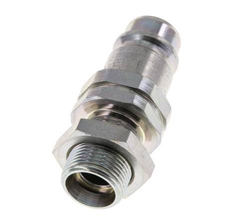 Acier DN 12.5 Coupleur hydraulique Bouchon 15 mm L Anneau de compression Cloison ISO 7241-1 A/8434-1 D 20.5mm