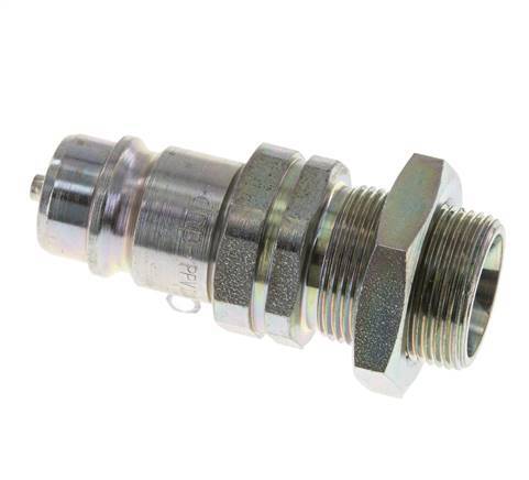 Acier DN 12.5 Coupleur hydraulique Bouchon 18 mm L Anneau de compression Cloison ISO 7241-1 A/8434-1 D 20.5mm